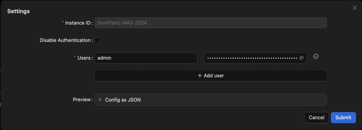 Settings View